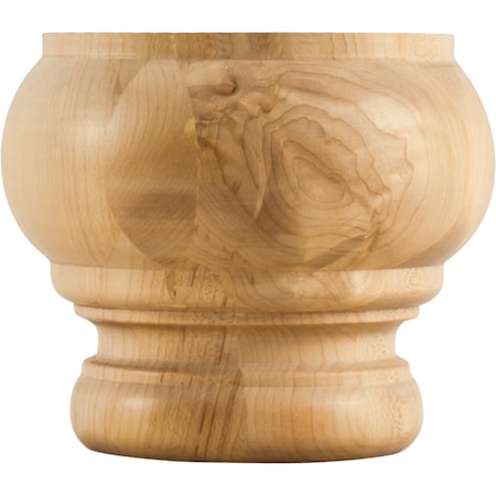 Hardware Resources 4-3/4" Wx4-3/4"Dx4"H Rubberwood Reversible Bun Foot BF70RW